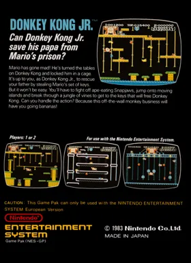 Donkey Kong Jr. (USA) (Rev 1) (e-Reader Edition) box cover back